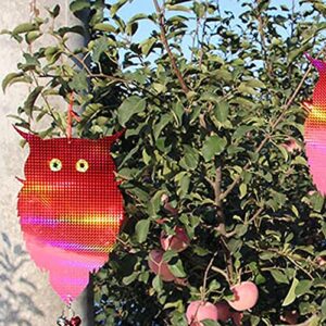 2PCS Owl-Shaped Reflectors Hanging Reflective Scarecrow Woodpecker Deterrent for House Windows Gardens