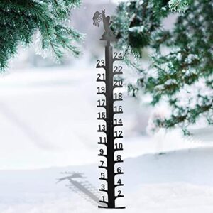 24 inch snow gauge outdoor, meter snow hand made snow-fall measuring gauge, snow meter ruler with number, decorative snow rain depth measuring metal stake for outdoor garden yard (chimpanzees)