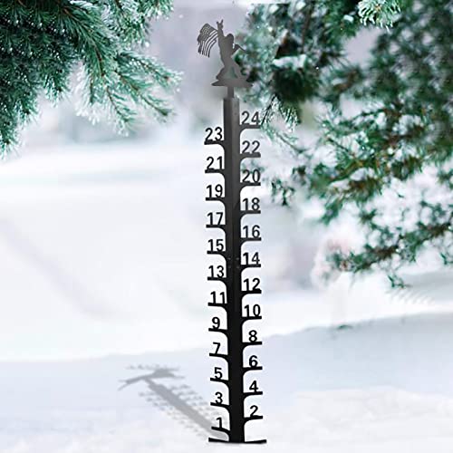 24 Inch Snow Gauge Outdoor, Meter Snow Hand Made Snow-Fall Measuring Gauge, Snow Meter Ruler with Number, Decorative Snow Rain Depth Measuring Metal Stake for Outdoor Garden Yard (Chimpanzees)