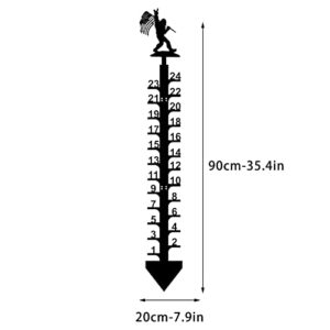 24 Inch Snow Gauge Outdoor, Meter Snow Hand Made Snow-Fall Measuring Gauge, Snow Meter Ruler with Number, Decorative Snow Rain Depth Measuring Metal Stake for Outdoor Garden Yard (Chimpanzees)