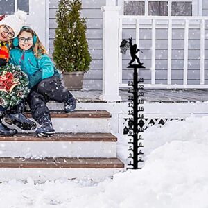 24 Inch Snow Gauge Outdoor, Meter Snow Hand Made Snow-Fall Measuring Gauge, Snow Meter Ruler with Number, Decorative Snow Rain Depth Measuring Metal Stake for Outdoor Garden Yard (Chimpanzees)