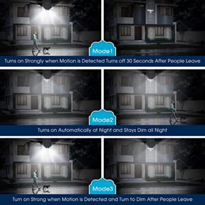 AFFLUENT Solar Outdoor Lights, 3200LM 496LED 3 Modes Security Flood Light,6 Heads Motion Detector Sensor Lights,IP65 Waterproof,360° Illumination Wall Light for Garage Porch Garden Access (1 Pack)