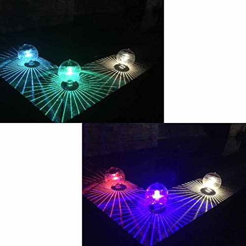 LEISHENT Solar Floating Pool Light, Color Changing Pond Light Floating Night Light IP67 Waterproof LED Ball Light for Garden Tree Swimming Pool Decoration,Warm Light,L