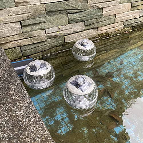 LEISHENT Solar Floating Pool Light, Color Changing Pond Light Floating Night Light IP67 Waterproof LED Ball Light for Garden Tree Swimming Pool Decoration,Warm Light,L