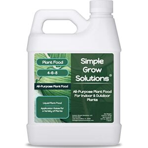 all purpose liquid plant food – house plant fertilizer- liquid fertilizer for indoor plants & vegetable garden- concentrated plant nutrients – green, growth & hardiness – simple grow solutions- 32 ounce
