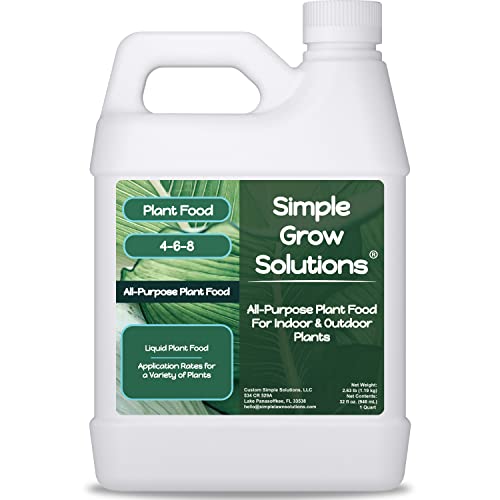 All Purpose Liquid Plant Food - House Plant Fertilizer- Liquid Fertilizer for Indoor Plants & Vegetable Garden- Concentrated Plant Nutrients - Green, Growth & Hardiness - Simple Grow Solutions- 32 Ounce