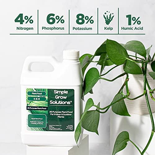 All Purpose Liquid Plant Food - House Plant Fertilizer- Liquid Fertilizer for Indoor Plants & Vegetable Garden- Concentrated Plant Nutrients - Green, Growth & Hardiness - Simple Grow Solutions- 32 Ounce