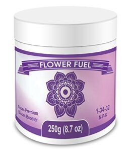 bloom booster and yield enhancer for plants – bigger, heavier, healthier harvests, for use in soil and hydroponics – super concentrated phosphorus and potassium – flower fuel 1-34-32, 250g