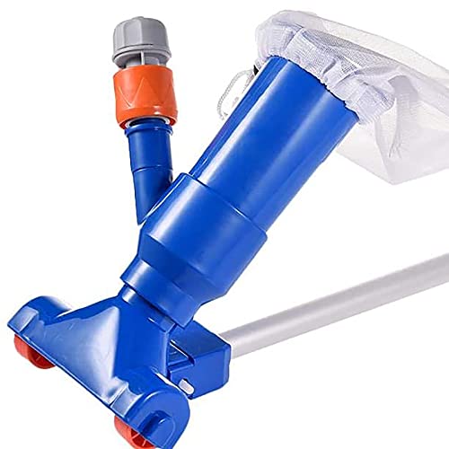 LAOTANG Portable Swimming Pool Jet Vacuum Cleaner Underwater with 5 Section Pole and Mesh Bag,Pool Mini Jet Suction Head for Above Ground Pool Spas Hot Tub Ponds Fountains Attach to Garden Hose, Blue