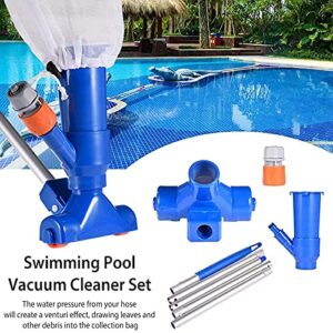 LAOTANG Portable Swimming Pool Jet Vacuum Cleaner Underwater with 5 Section Pole and Mesh Bag,Pool Mini Jet Suction Head for Above Ground Pool Spas Hot Tub Ponds Fountains Attach to Garden Hose, Blue