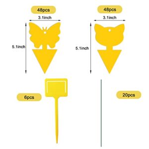 Dawhunt 96 Pack Yellow Sticky Traps for Gnats Fungus Fruit Fly Traps for Indoors Bug Thrip Catcher for Whitefly,Fungus Gnat,Mosquito and White Flying Insects