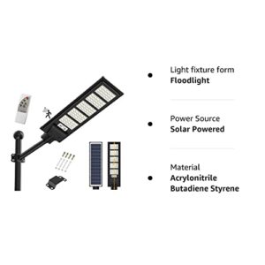 2pcs 350W Solar Street Light, 400LED Solar Flood Lights Outdoor Dusk to Dawn Motion Sensor, with Remote Control & Bracket, Security Solar Outdoor Lights IP66 Waterproof Lamp for Yard Garden Street