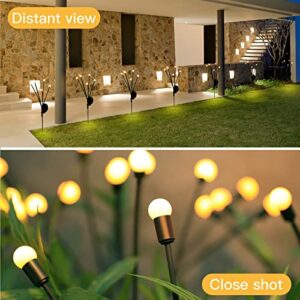 4 Packs 6LED Starburst Solar Garden Lights - Solar Outdoor Lights Starburst Swaying Lights Solar Firefly Lights Outdoor Waterproof, Garden Decorative Lights for Yard Patio Pathway (Warm Yellow)