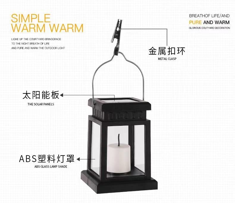 Solar Lights Outdoor Hanging Lanterns, Candle Flickering Flame Effect LED Solar Lights,Warm White, Decorative Lighting with Stakes for Patio, Garden, Lawn, Deck, Tent, Tree, Yard- Waterproof