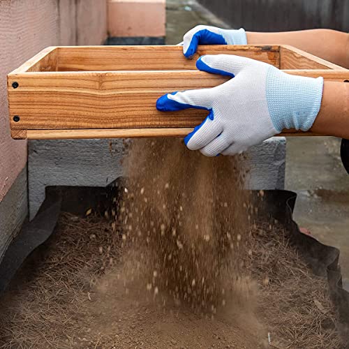 HANH Soil Sifter for Rocks, Wooden Hand Held Garden Dirt Sifter with Sifting Screen, Compost Sifter Strainer for Bonsai Soil Mix S321