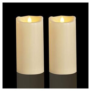 2 pack 4” x 8” waterproof outdoor flameless candles with timer large battery operated electric led pillar candle suit for gift home décor party wedding supplies garden halloween christmas decoration
