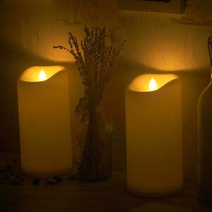2 Pack 4” x 8” Waterproof Outdoor Flameless Candles with Timer Large Battery Operated Electric LED Pillar Candle Suit for Gift Home Décor Party Wedding Supplies Garden Halloween Christmas Decoration