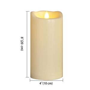 2 Pack 4” x 8” Waterproof Outdoor Flameless Candles with Timer Large Battery Operated Electric LED Pillar Candle Suit for Gift Home Décor Party Wedding Supplies Garden Halloween Christmas Decoration