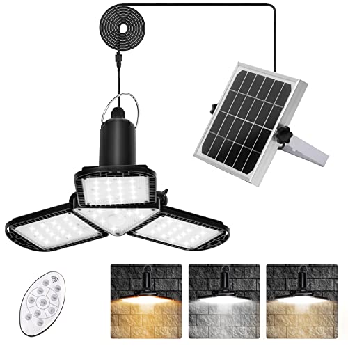 Solar Shed Light Indoor Outdoor - Solar Motion Sensor Light 120 LED,Motion Sensor Outdoor Lights,Solar Outdoor Light Waterproof with Remote Control 4-Leaf 120°Adjustable for Front Door,Camping,Garage