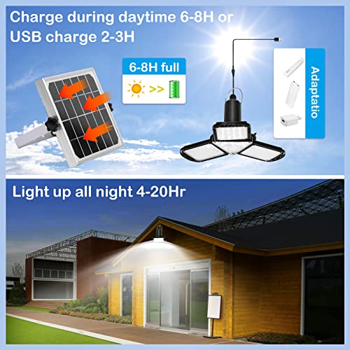 Solar Shed Light Indoor Outdoor - Solar Motion Sensor Light 120 LED,Motion Sensor Outdoor Lights,Solar Outdoor Light Waterproof with Remote Control 4-Leaf 120°Adjustable for Front Door,Camping,Garage