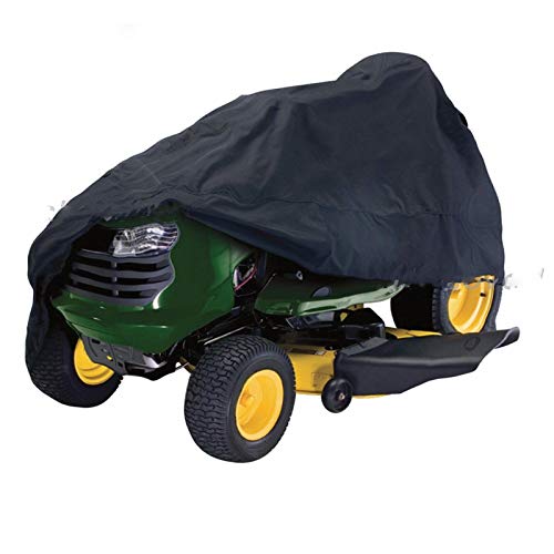 LVOERTUIG Lawn Mower Cover Riding Lawn Mower Cover Lawn Tractor Cover Waterproof Heavy Duty Waterproof UV Protect Cover 210D Oxford Cloth Garden Outdoor Cover(Black,M)