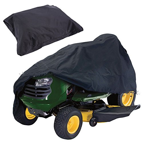 LVOERTUIG Lawn Mower Cover Riding Lawn Mower Cover Lawn Tractor Cover Waterproof Heavy Duty Waterproof UV Protect Cover 210D Oxford Cloth Garden Outdoor Cover(Black,M)