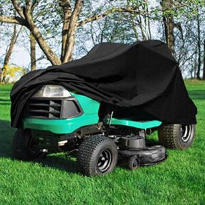 LVOERTUIG Lawn Mower Cover Riding Lawn Mower Cover Lawn Tractor Cover Waterproof Heavy Duty Waterproof UV Protect Cover 210D Oxford Cloth Garden Outdoor Cover(Black,M)