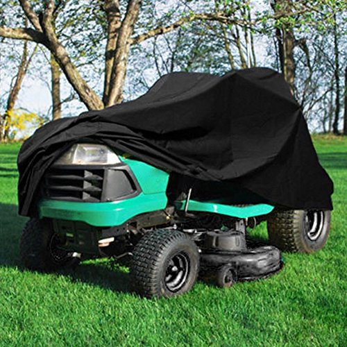 LVOERTUIG Lawn Mower Cover Riding Lawn Mower Cover Lawn Tractor Cover Waterproof Heavy Duty Waterproof UV Protect Cover 210D Oxford Cloth Garden Outdoor Cover(Black,M)