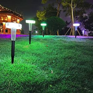 SEMSMOKS Solar Outdoor Lights, IP65 Waterproof Solar Garden Lights, 4 Color Lighting Modes Solar Landscape Decor LED Lighting, Auto On/Off Solar Powered Pathway Lights for Walkway Yard Lawn 2 Packs