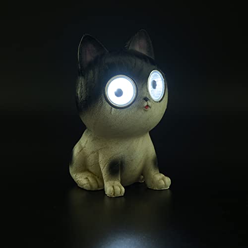 Bright Eyes Solar Light LED Pet Animal Garden Ornaments Gift Decorations Solar Outdoor LED Light Eyes Animal Statue for Garden, Patio, Lawn, and Yard Décor