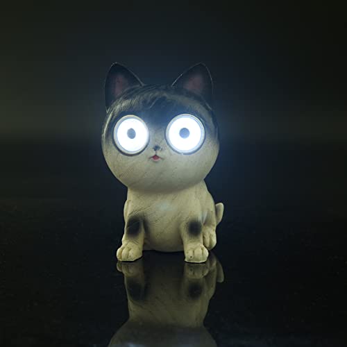 Bright Eyes Solar Light LED Pet Animal Garden Ornaments Gift Decorations Solar Outdoor LED Light Eyes Animal Statue for Garden, Patio, Lawn, and Yard Décor