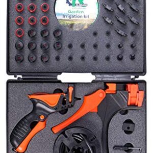 Al-Magor Garden Irrigation Kit: Complete Set for Installing, Inserting Sprinklers, Drippers in PE Tube Pipes with Tools, Plugs, Connectors, and Case