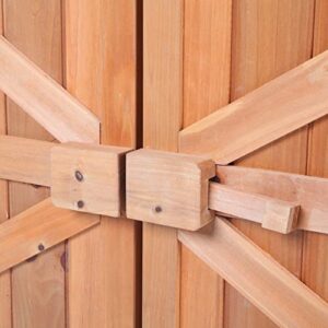 2 Doors Fir Wooden Garden Shed Lockers Outdoor Storage Cabinet Unit