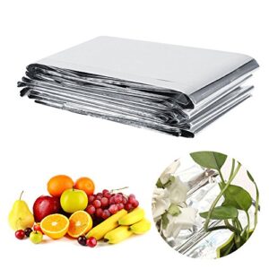 Tnfeeon Silver Reflective Film Garden Greenhouse Covering Foil Environmentally Safe Sheets Increase Growth for Vegetables Flowers