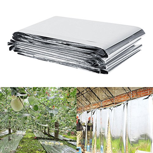 Tnfeeon Silver Reflective Film Garden Greenhouse Covering Foil Environmentally Safe Sheets Increase Growth for Vegetables Flowers