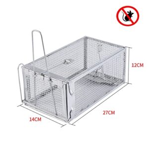 PIXESTT Humane Mouse Trap, Rat Cage Trap Suitable for Capturing Mice or Hamsters Alive, Friendly Small Animal Humane Live Cage Rat - 11.2'' X 5.5'' X 5''