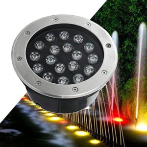 vzcomm led outdoor floor light ip68 waterproof underwater pond light 304 stainless steel recessed pool lights low voltage dc12/24v garden decoration buried lamps for swimming pool fountain aquarium (