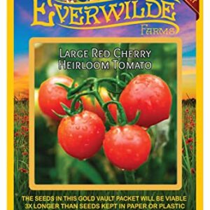 Everwilde Farms - 100 Large Red Cherry Tomato Seeds - Gold Vault Jumbo Seed Packet