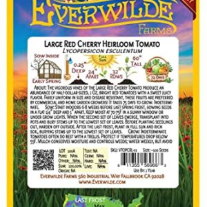 Everwilde Farms - 100 Large Red Cherry Tomato Seeds - Gold Vault Jumbo Seed Packet