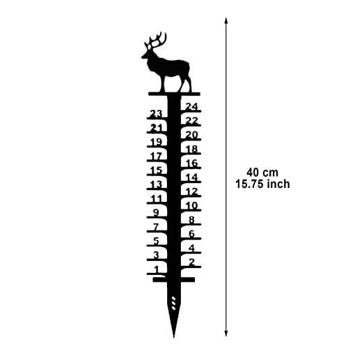 String Line Leveling Marking Gift 24cm Snowflake Snow Measuring Instrument Snowmobile Snow Measuring Instrument Metal Snow Measuring Ruler Outdoor Garden Ornament Precision Level (Black, One Size)