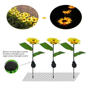 XinCanKun 4 Pack Solar Lights Outdoor - New Upgraded Solar Garden Lights, Multi-Color Changing Sunflower Solar Flower Lights for Patio,Yard Decoration, Bigger Flower and Wider Solar Panel