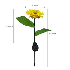 XinCanKun 4 Pack Solar Lights Outdoor - New Upgraded Solar Garden Lights, Multi-Color Changing Sunflower Solar Flower Lights for Patio,Yard Decoration, Bigger Flower and Wider Solar Panel