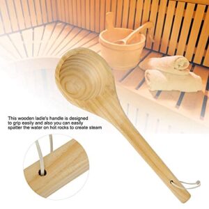 GLOGLOW Sauna Single Wooden Spoon, Comfortable Handmade Spoon, Sauna Room for Home Garden
