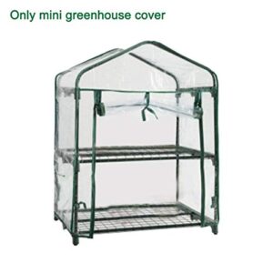 QOONESTL 2/3 Tier Mini Greenhouse with Clear Cover, Replacement Heavy Duty Waterproof PE/PVC Greenhouse Cover, Garden Plant Cover for Gardening Plants Protection
