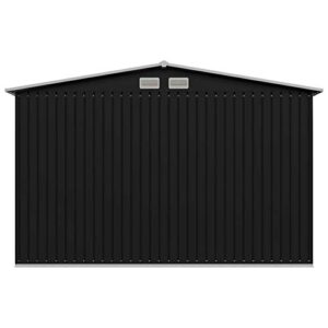 Festnight Garden Storage Shed with 4 Vents Metal Steel Double Sliding Doors Outdoor Tood Shed Patio Lawn Care Equipment Pool Supplies Organizer Anthracite 101.2 x 80.7 x 70.1 Inches (W x D x H)