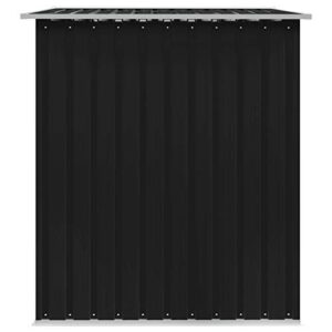 Festnight Garden Storage Shed with 4 Vents Metal Steel Double Sliding Doors Outdoor Tood Shed Patio Lawn Care Equipment Pool Supplies Organizer Anthracite 101.2 x 80.7 x 70.1 Inches (W x D x H)