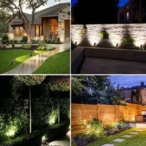 CINOTON Brass Landscape Light 450 lm Mini Size, Low Voltage Landscape Lights with 5W MR16 LED Bulb, 12V AC/DC, Waterproof, 2700K, Garden Patio Courtyards Outdoor Spotlight, Ground Stake Included