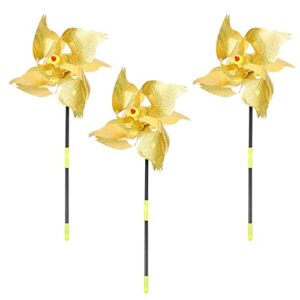 cabilock 3pcs bird blinder repellent pinwheels garden outdoor wind spinners windmills sparkly holographic pin wheel spinners outdoor decoration for yard lawn patio