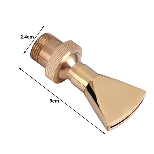 Zerone Fountain Nozzle, 1/2" DN15 3/4" DN20 Direction Adjustable Fan Shaped Brass Fountain Nozzle Sprinkler Spray Head for Garden Pond, Amusement Park, Museum