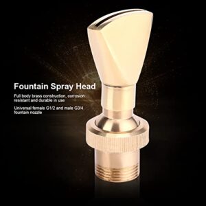 Zerone Fountain Nozzle, 1/2" DN15 3/4" DN20 Direction Adjustable Fan Shaped Brass Fountain Nozzle Sprinkler Spray Head for Garden Pond, Amusement Park, Museum